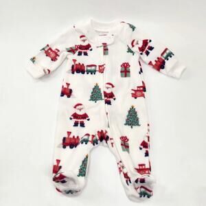 Carter's Just One You Newborn Holiday Christmas Fleece Footed Sleeper Pajama